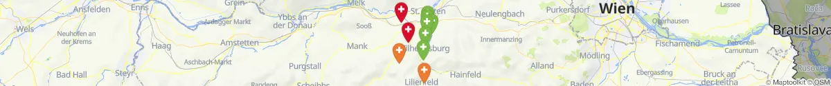 Kartenansicht für Apotheken-Notdienste in der Nähe von Weinburg (Sankt Pölten (Land), Niederösterreich)